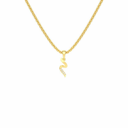 Tilde Silver Pendant - Yellow Gold - Image 1