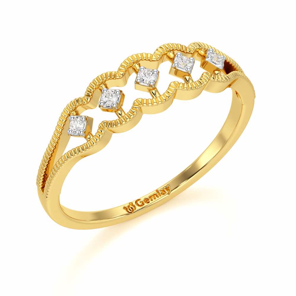 Glow Dance Silver Ring - Yellow Gold - Image 1