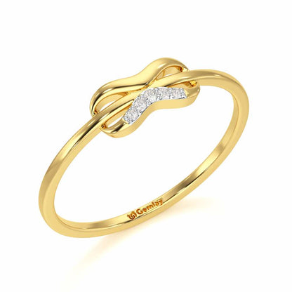 Quirky Wave Silver Ring - Yellow Gold - Image 1