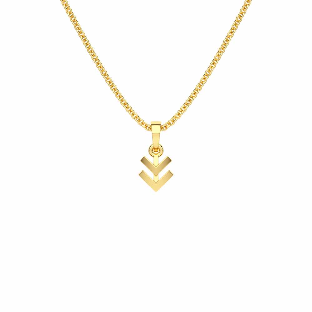 Double Arrow Gold Pendant - Yellow Gold - Image 1