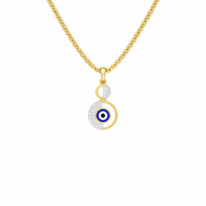 Evil Eye Sentinel Silver Pendant - Yellow Gold - Image 1