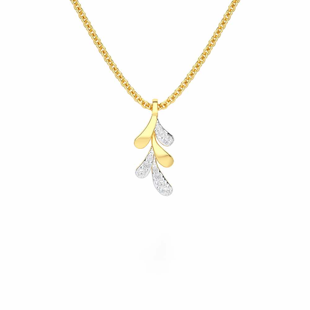 Sapling Spark Silver Pendant - Yellow Gold - Image 1