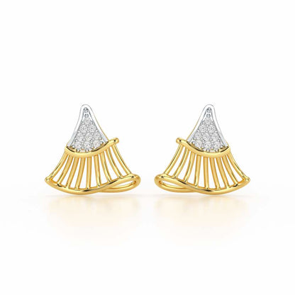 Shiny Skirts Silver Earring Studs - Yellow Gold - Image 1
