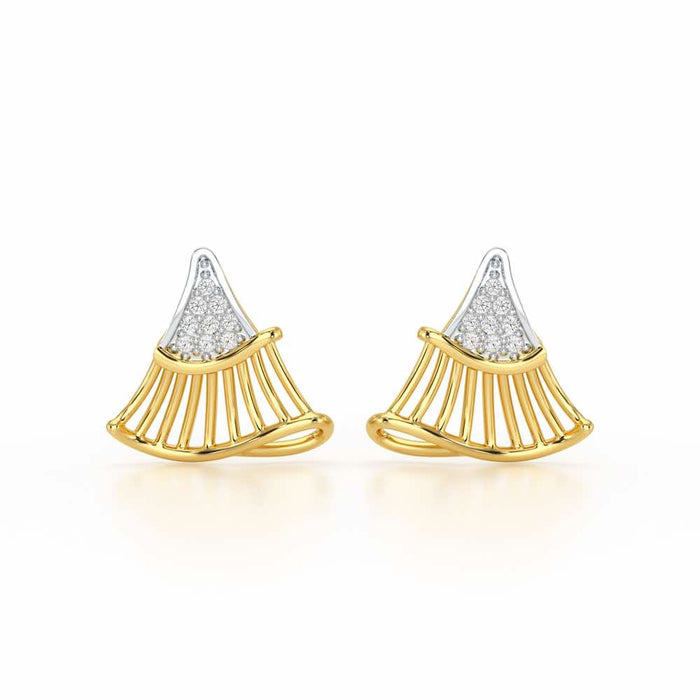 Shiny Skirts Silver Earring Studs - Yellow Gold - Image 1