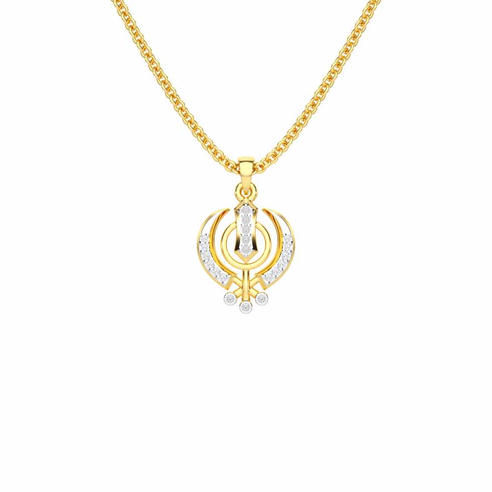 Khalsa Faith Silver Pendant - Yellow Gold - Image 1