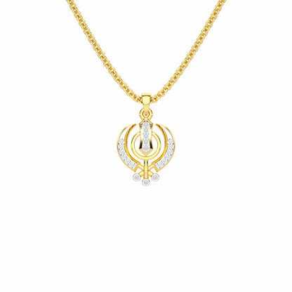 Khalsa Faith Silver Pendant - Yellow Gold - Image 1