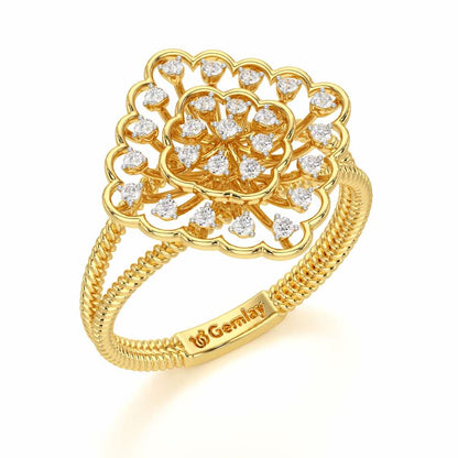 Zeppelin Glow Silver Ring - Yellow Gold - Image 1