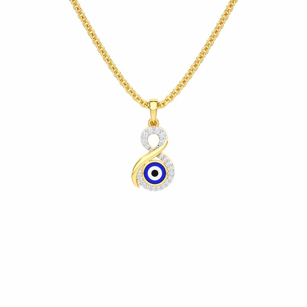 Sacred Gaze Silver Pendant - Yellow Gold - Image 1