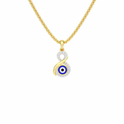 Sacred Gaze Silver Pendant - Yellow Gold - Image 1