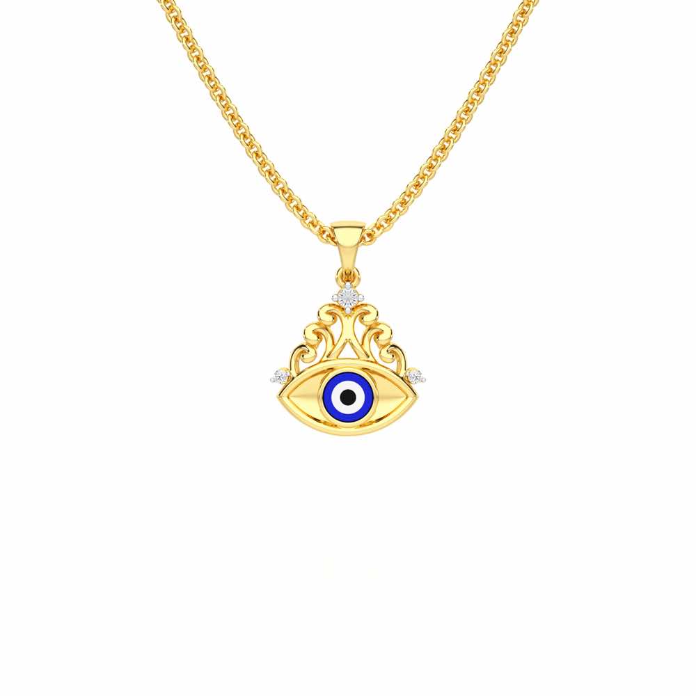 Serenity Shield Silver Pendant - Yellow Gold - Image 1