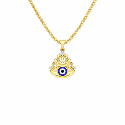 Serenity Shield Silver Pendant - Yellow Gold - Image 1