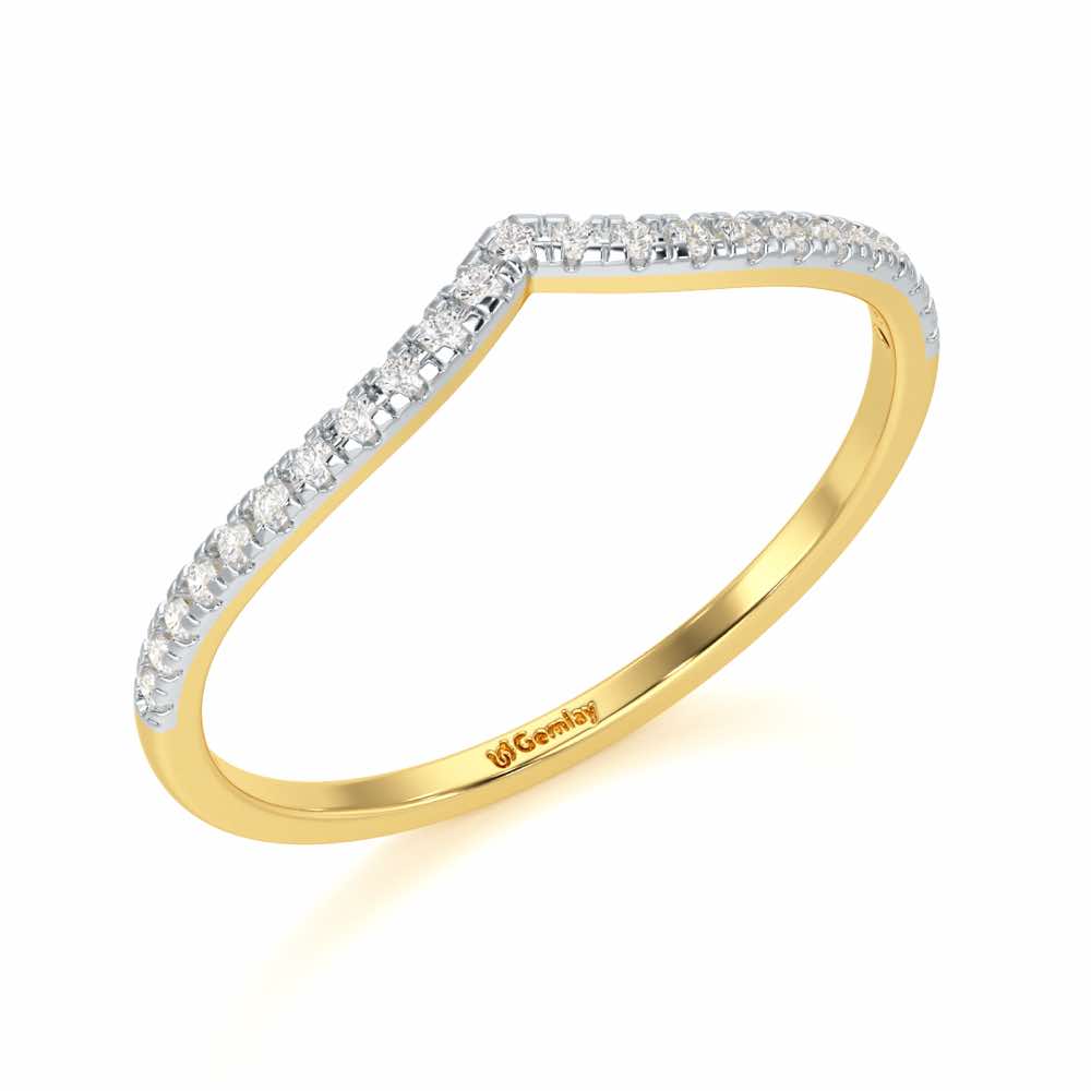 Velvet V Women Silver Ring - Yellow Gold - Image 1