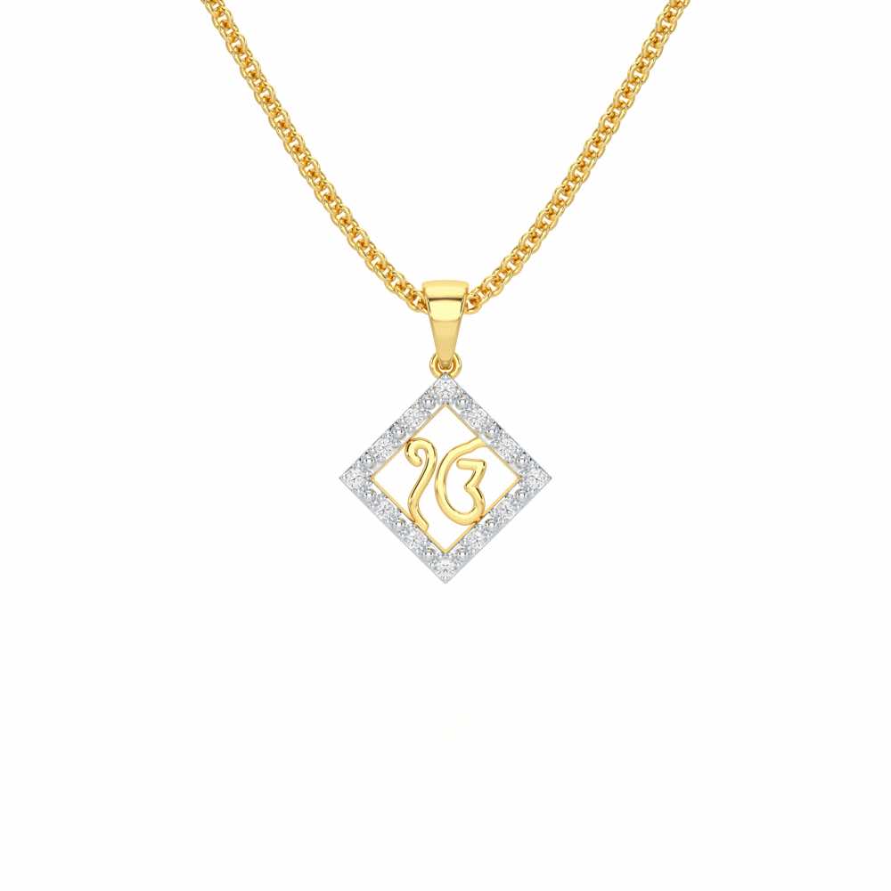Divine Onkar Silver Pendant - Yellow Gold - Image 1