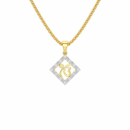 Divine Onkar Silver Pendant - Yellow Gold - Image 1