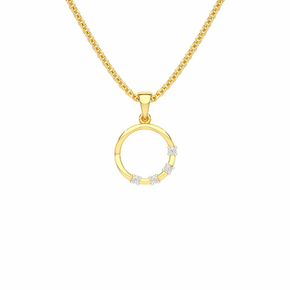 Halo Whisper Silver Pendant - Yellow Gold - Image 1