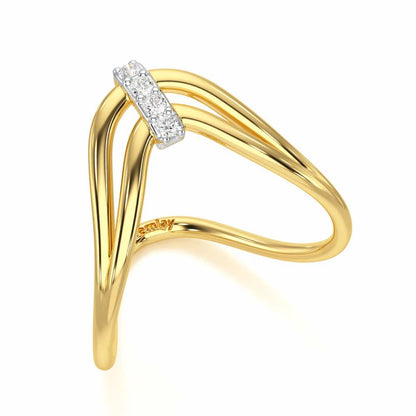 Holding Vanki Silver Ring - Yellow Gold - Image 1