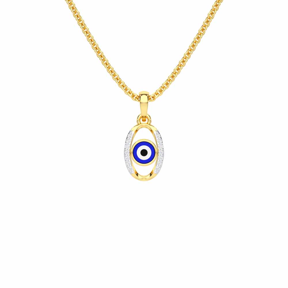 Divine Watcher Silver Pendant - Yellow Gold - Image 1