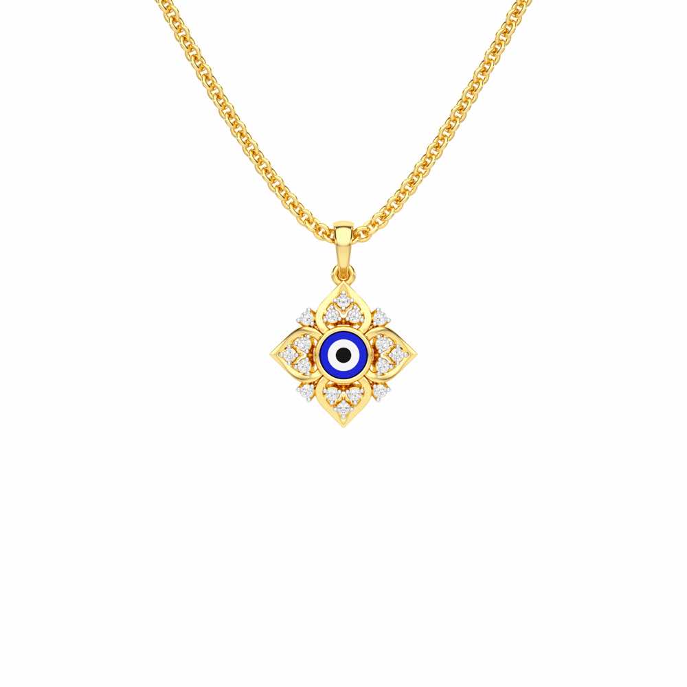 Watchful Charm Silver Pendant - Yellow Gold - Image 1