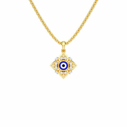 Watchful Charm Silver Pendant - Yellow Gold - Image 1