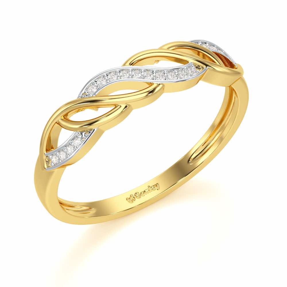Wave World Silver Ring - Yellow Gold - Image 1