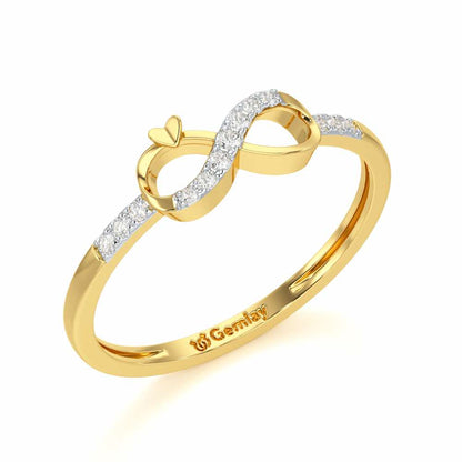 Eternity Silver Ring - Yellow Gold - Image 1