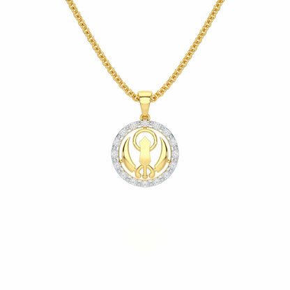 Khalsa Blessing Silver Pendant - Yellow Gold - Image 1