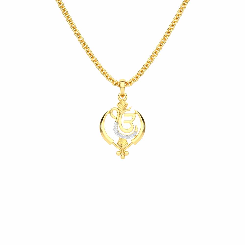 Onkar Light Silver Pendant - Yellow Gold - Image 1