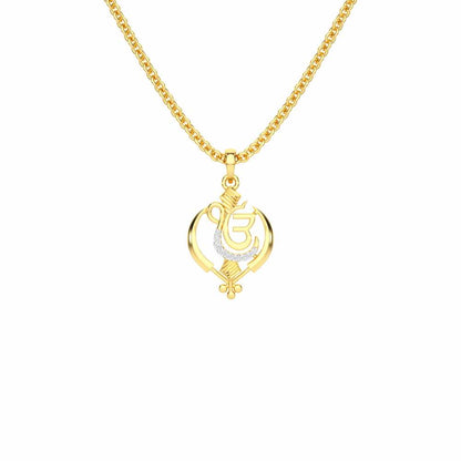 Onkar Light Silver Pendant - Yellow Gold - Image 1