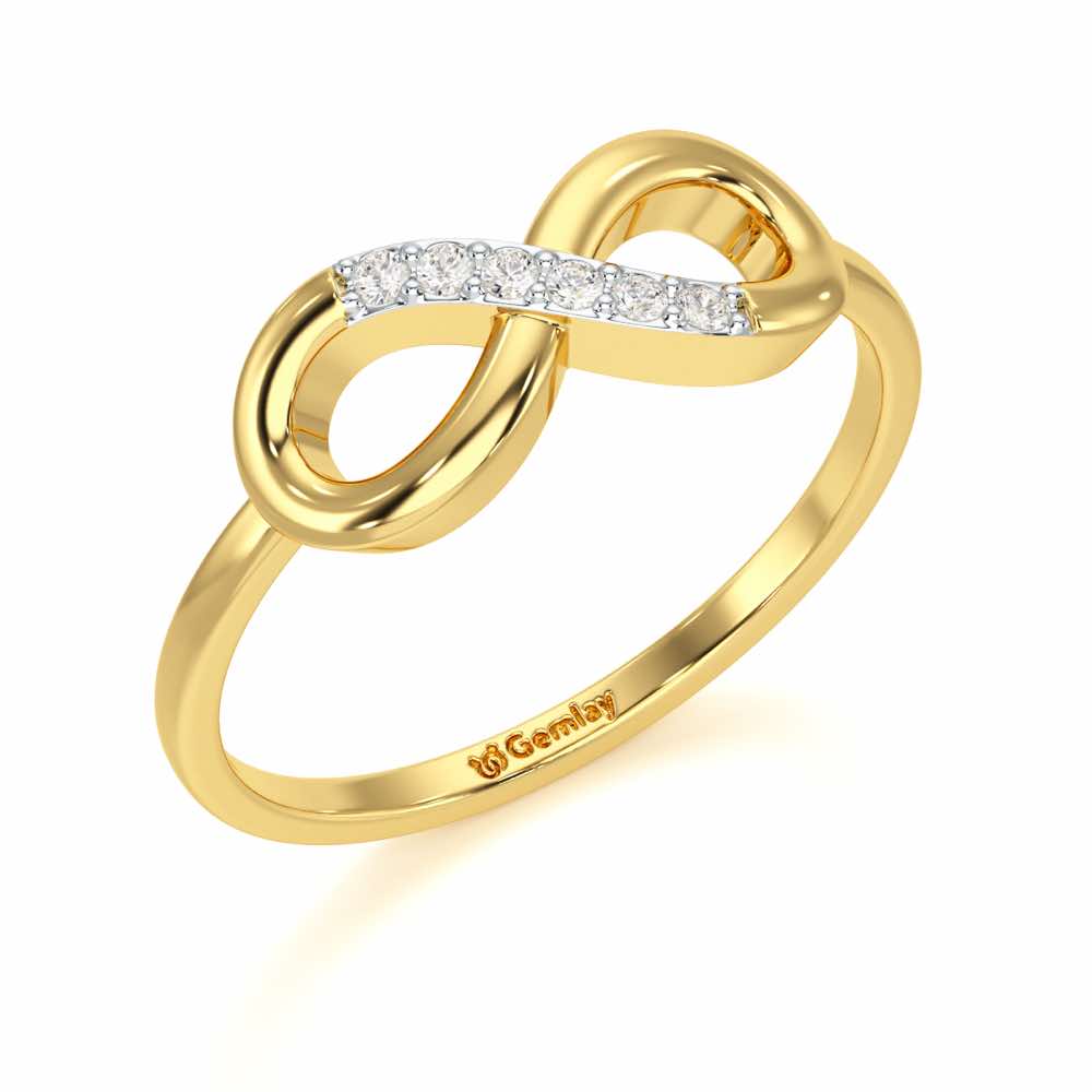 Glint of Infinity Silver Ring - Yellow Gold - Image 1