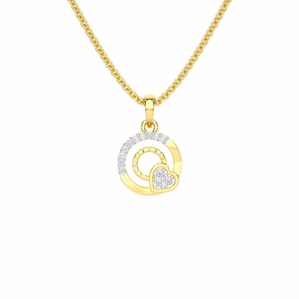 Celestial Heart Silver Pendant - Yellow Gold - Image 1