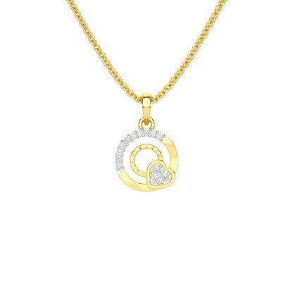 Celestial Heart Silver Pendant - Yellow Gold - Image 1