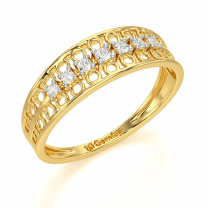 Lattice Binge Silver Ring - Yellow Gold - Image 1
