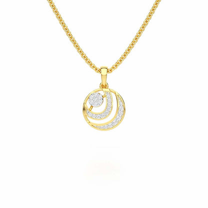 Silver Ripples Silver Pendant - Yellow Gold - Image 1
