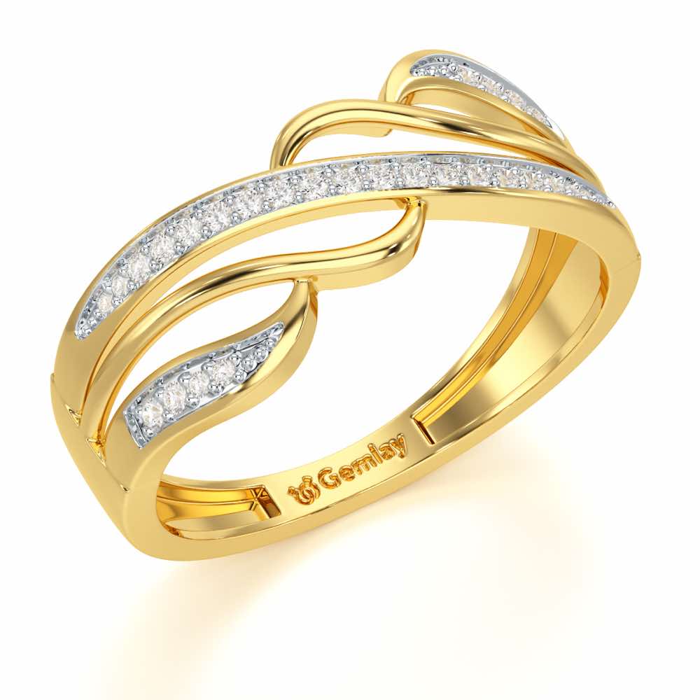 Luminis Wave Silver Ring - Yellow Gold - Image 1