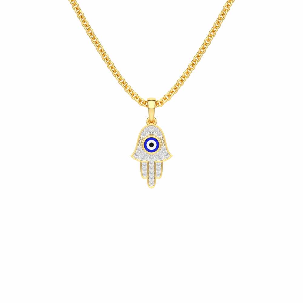 Protective Gaze Silver Pendant - Yellow Gold - Image 1