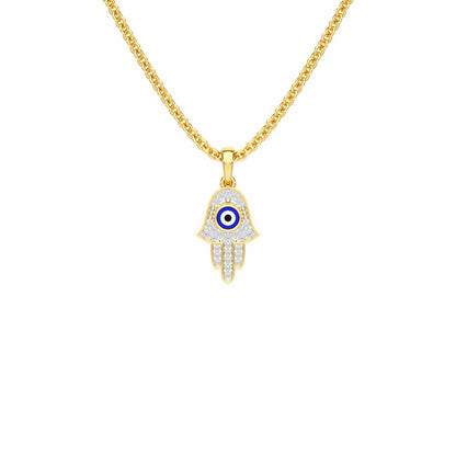 Protective Gaze Silver Pendant - Yellow Gold - Image 1