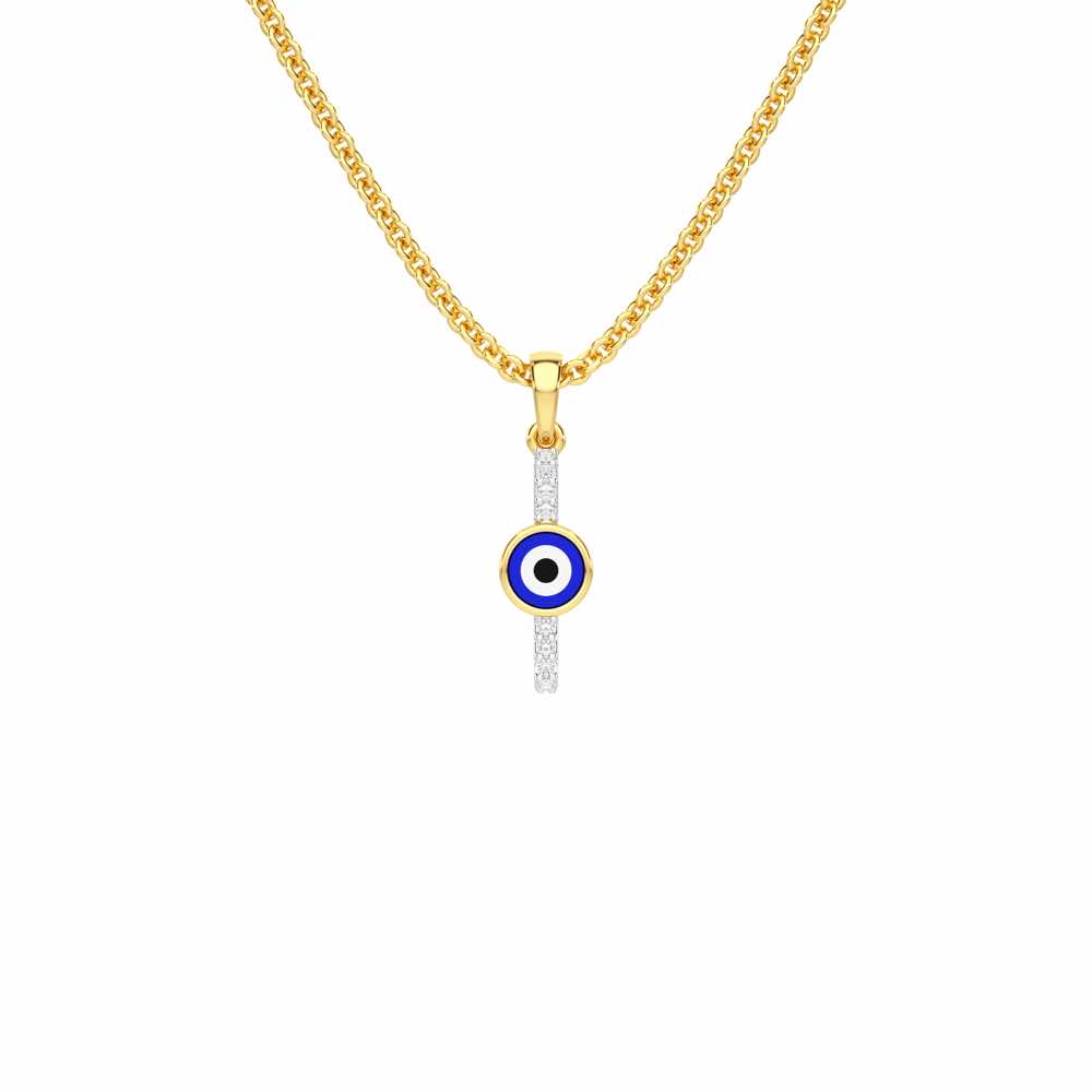 Warding Gaze Silver Pendant - Yellow Gold - Image 1