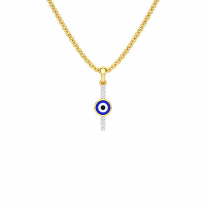 Warding Gaze Silver Pendant - Yellow Gold - Image 1