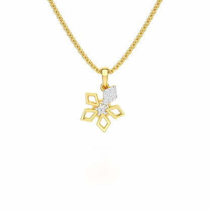 Floral radiance Silver Pendant - Yellow Gold - Image 1