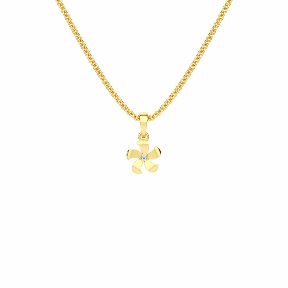 Blossom Bliss Silver Pendant - Yellow Gold - Image 1