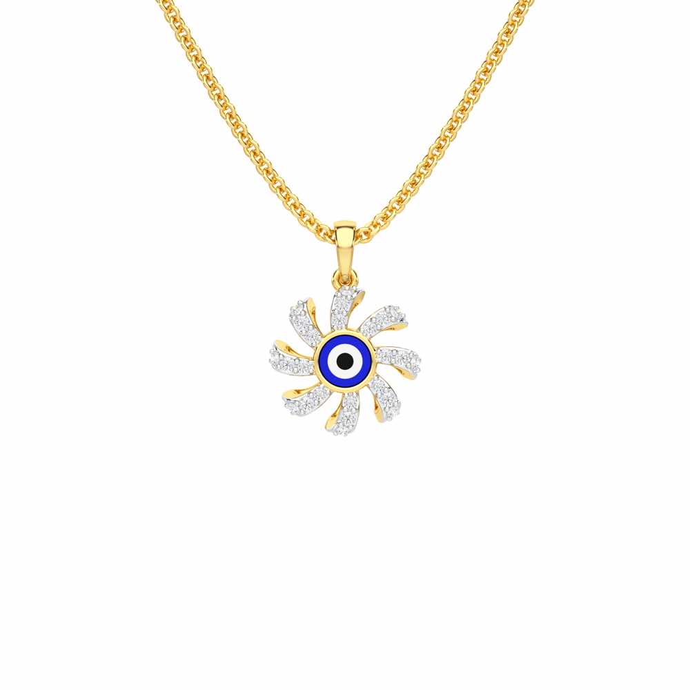 Enchanted Eye Silver Pendant - Yellow Gold - Image 1