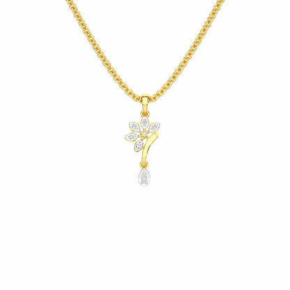 Dewdrop Radiance Silver Pendant - Yellow Gold - Image 1