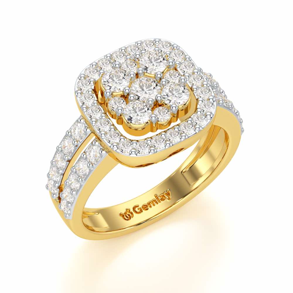 Divine Ilana Silver Ring - Yellow Gold - Image 1