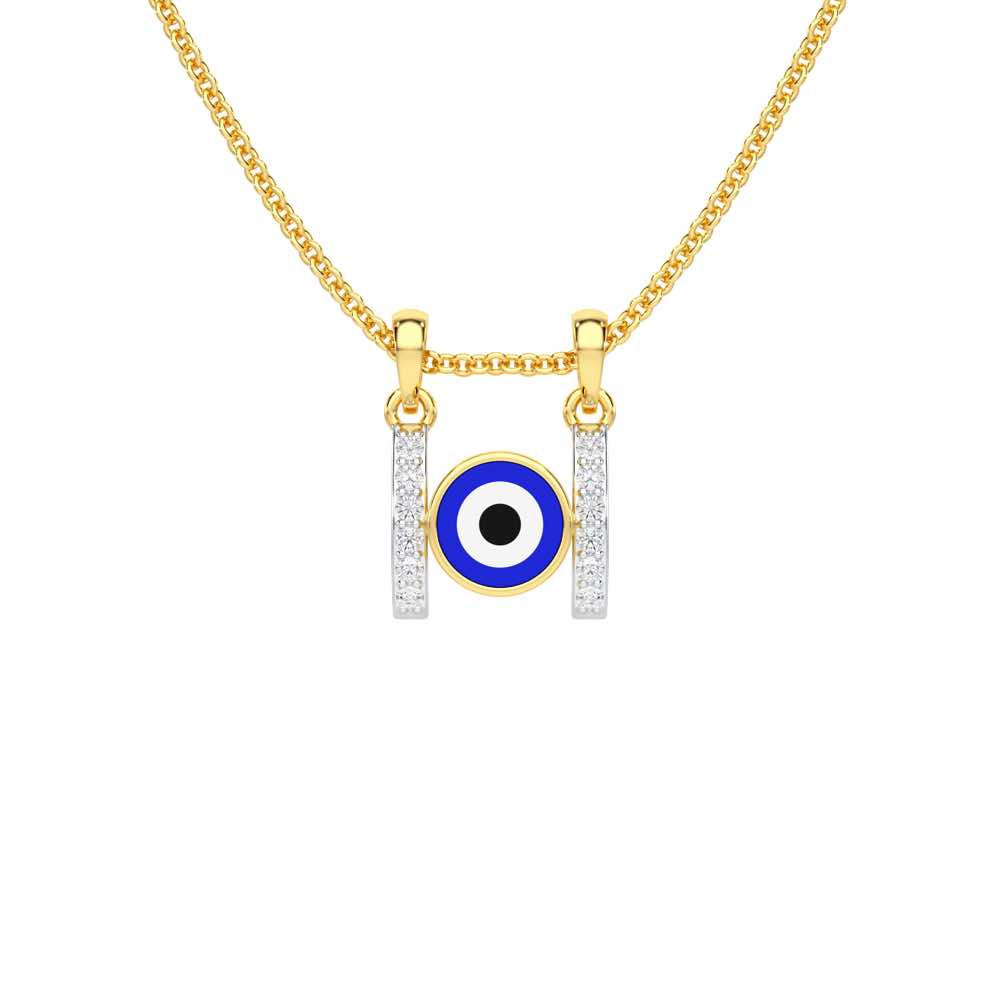 Eyes of Destiny Silver Pendant - Yellow Gold - Image 1
