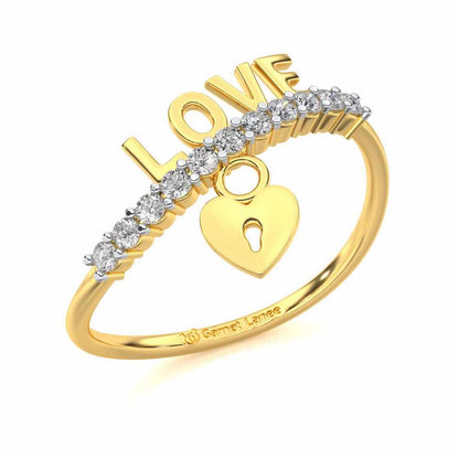 Hang Love Silver Ring - Yellow Gold - Image 1
