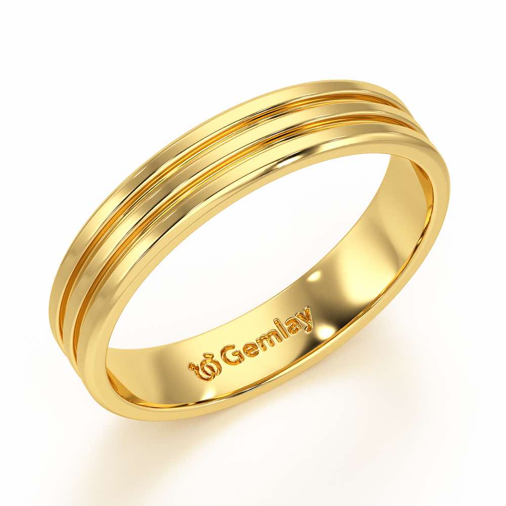 Elton Silver Band For Men - Yellow Gold - Image 1