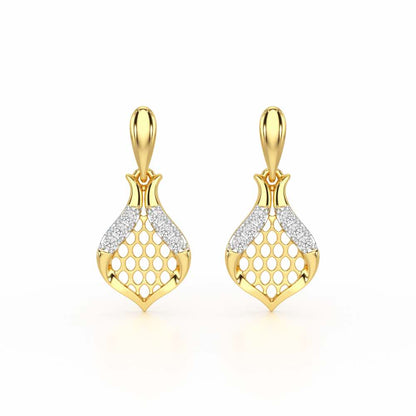 Pasha Elegance Dangler Silver Earrings - Yellow Gold - Image 1