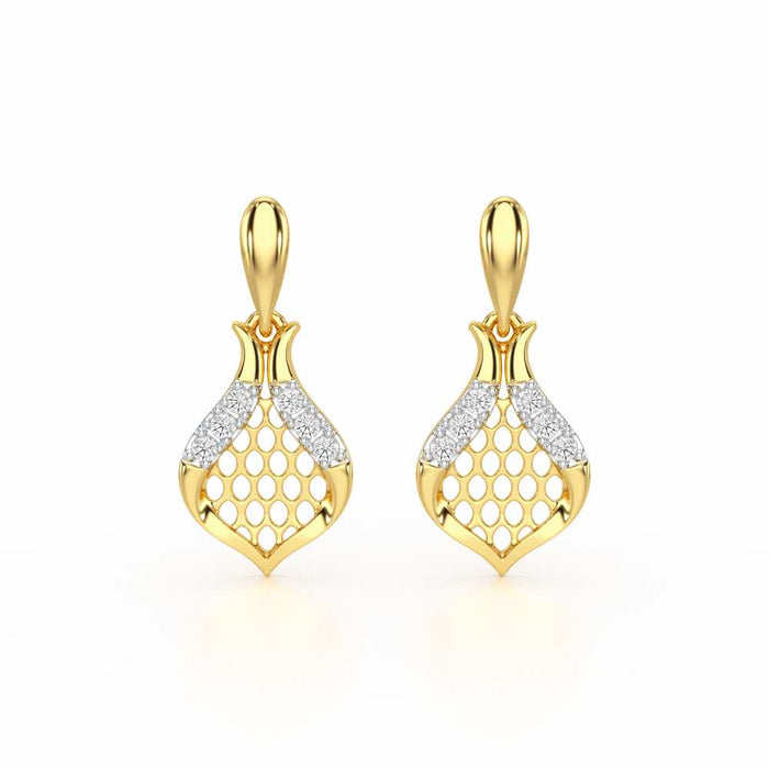 Pasha Elegance Dangler Silver Earrings - Yellow Gold - Image 1