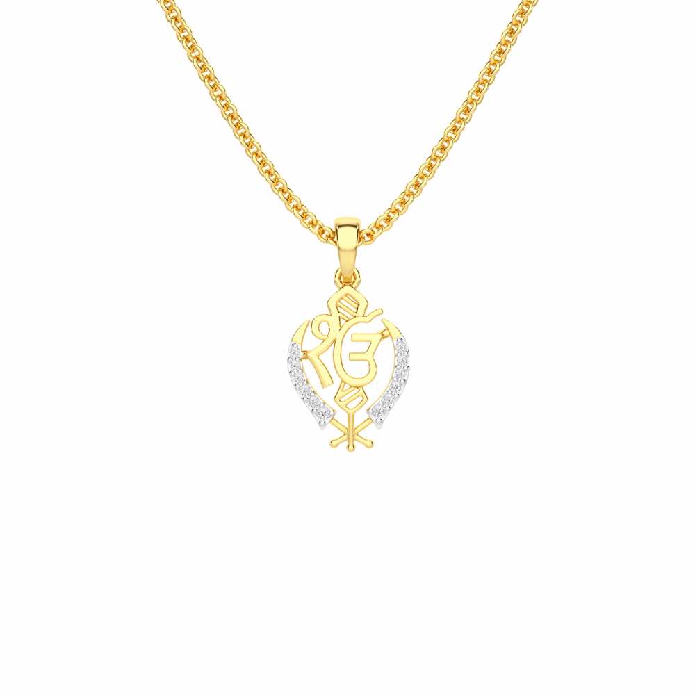 Onkar Supreme Silver Pendant - Yellow Gold - Image 1
