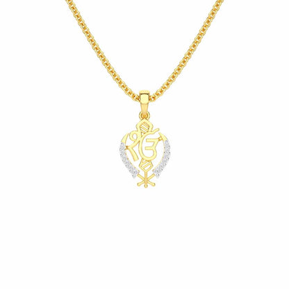 Onkar Supreme Silver Pendant - Yellow Gold - Image 1